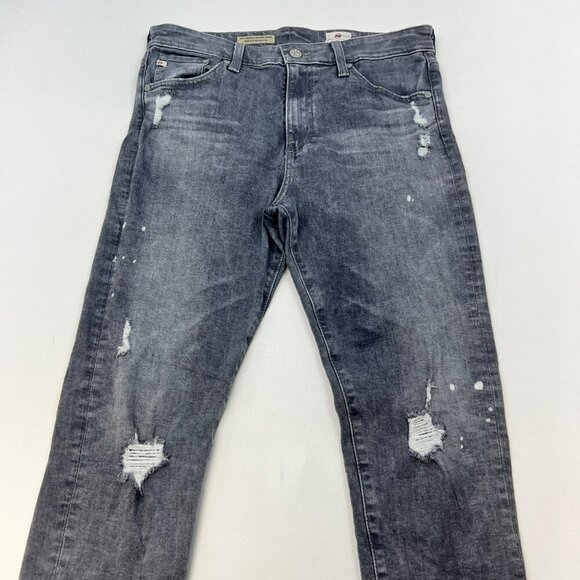 Adriano Goldschmied Womens Farrah Skinny Crop Jeans Gray Paint Splatter 30 Waist - Picture 2 of 10